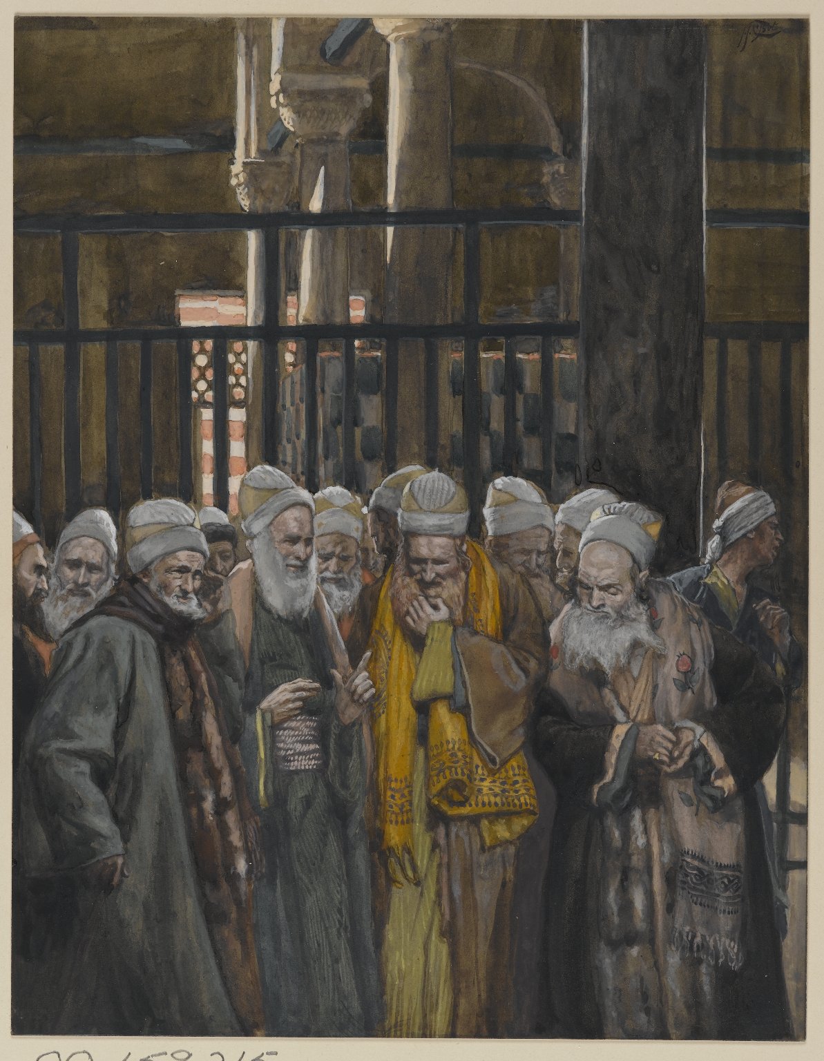 215. Заговор евреев, 1886-94, 24 x 18.6 cm, Бумага, акварель по графиту 