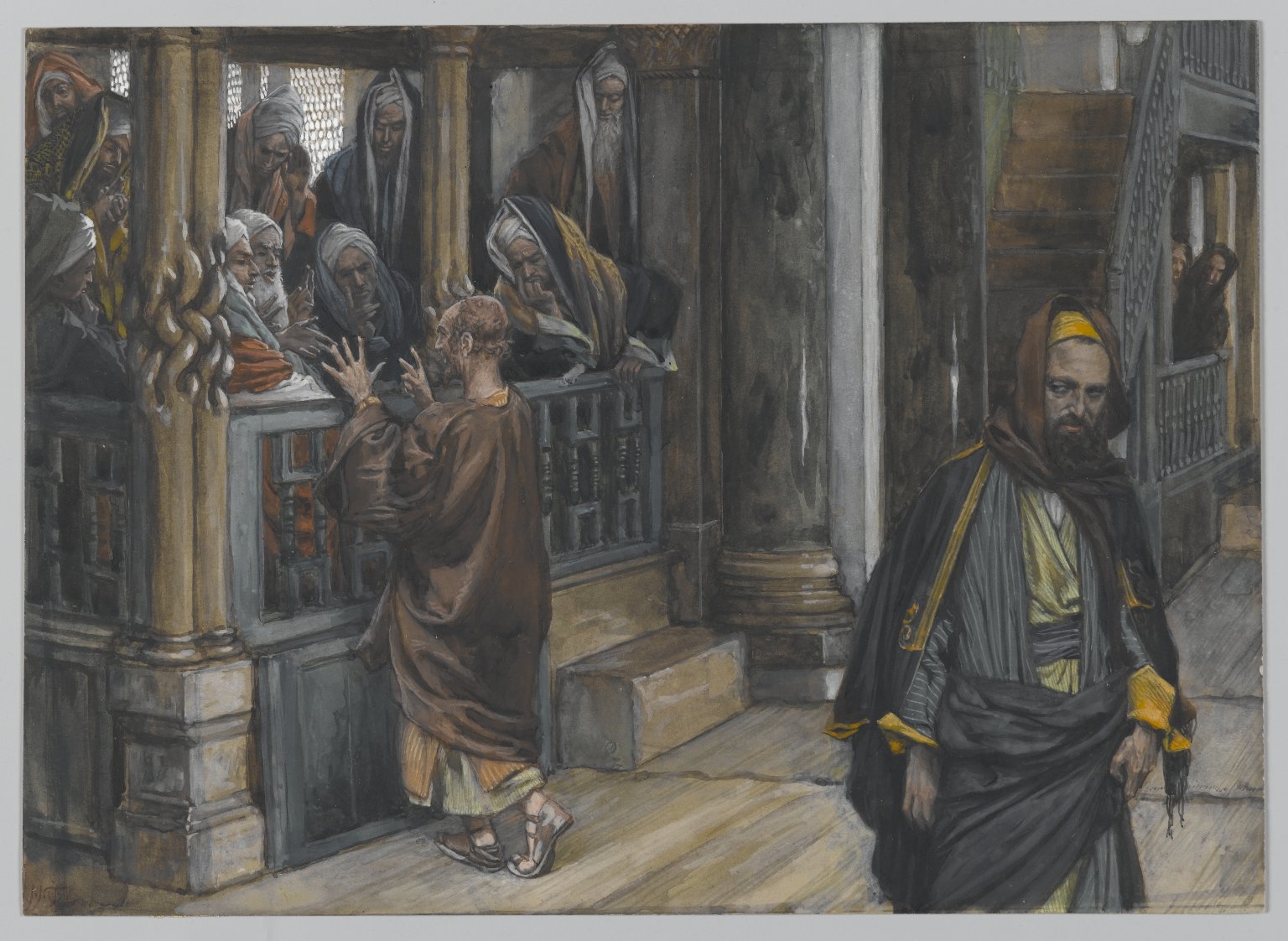 216. Иуда отправляется на поиски евреев, 1886-94, 18.3 x 25.4 cm, Бумага, акварель по графиту