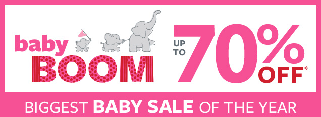 Baby boom | Up to 70% off* | Biggest baby sale of the year