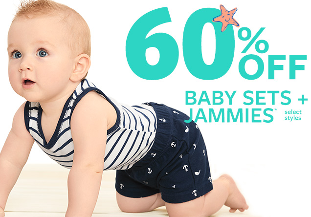 60% off baby sets + jammies* | Select styles