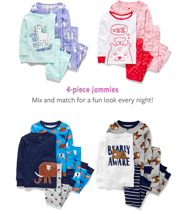4-piece jammies | Mix and match for a fun look every night!