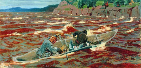 В лодке (Смельчаки). 1914