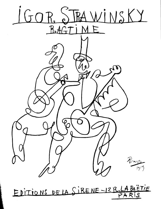 Стравинский регтайм. Обложка, созданная Пикассо. | Фото: qcpages.qc.cuny.edu.