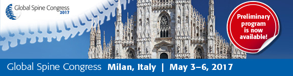 Global Spine Congress 2017 - May 3-6, 2017 - Milan, Italy