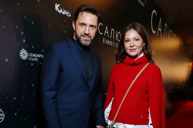 Владимир Вдовиченков и Елена Лядова на премьере фильма «Салют-7»
