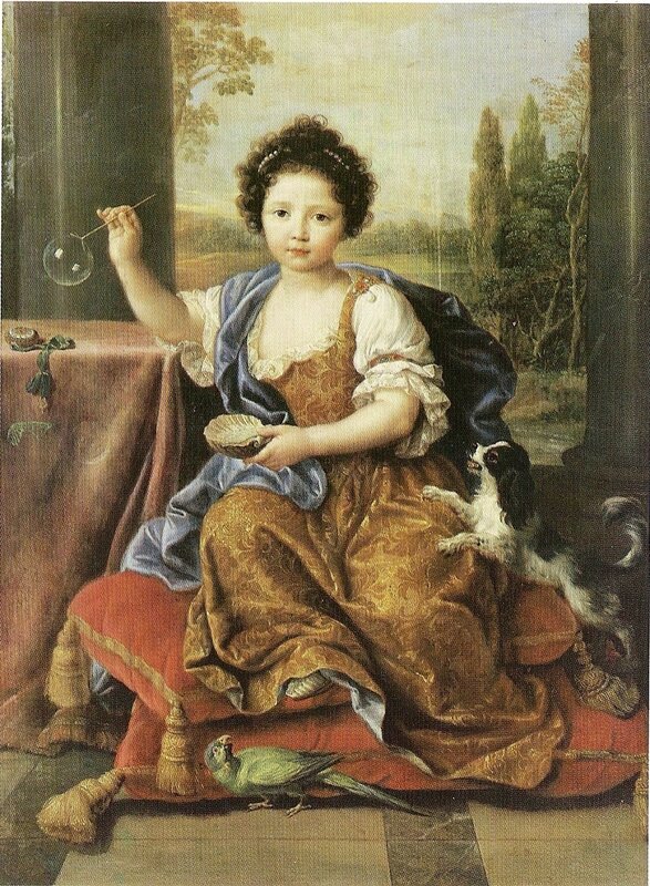 Mignard, Pierre (1612-95) Marie-Anne de Bourbon (1666-1739) Mademoiselle de Blois, Blowing Soap Bubbles