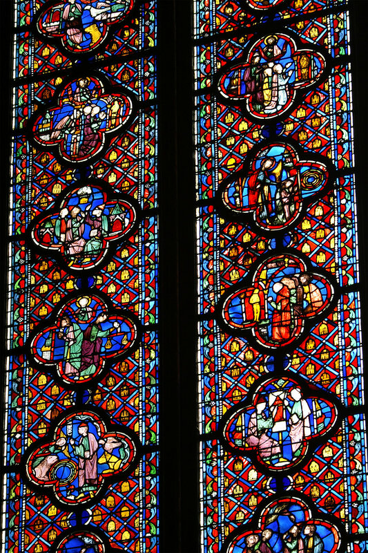 Sainte Chapelle. Details Vitrail Mur Sud.