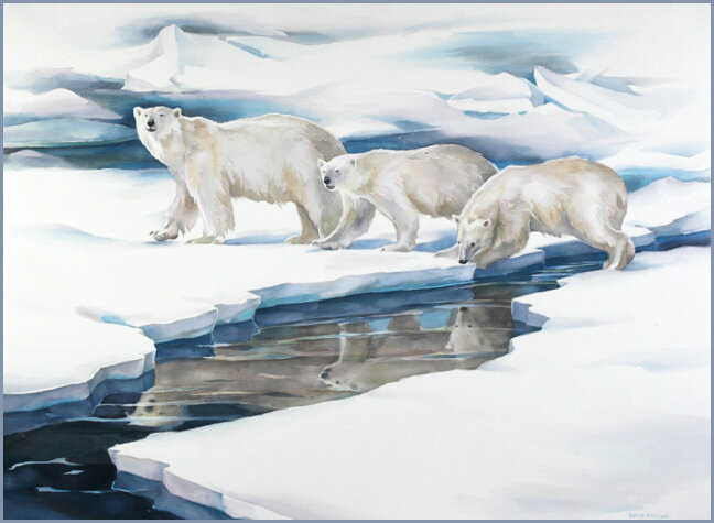 Торосы, льды и айсберги... могучий океан...Канадский художник David McEown